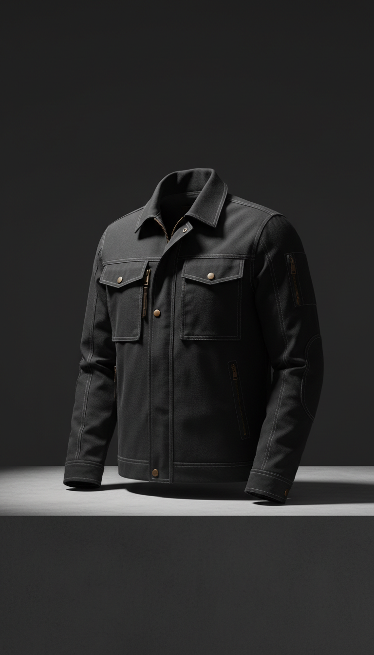 Structured Utility Jacket—Snap Closure