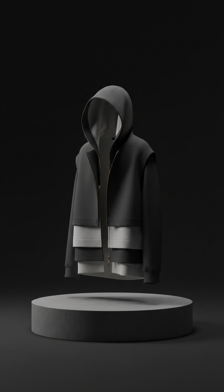 Minimalist Layered Hoodie—Double Knit